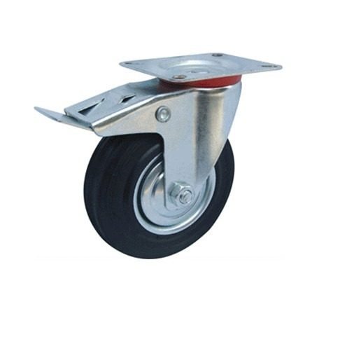 RUEDA GOMA GIRATOR.FRENO 75MM