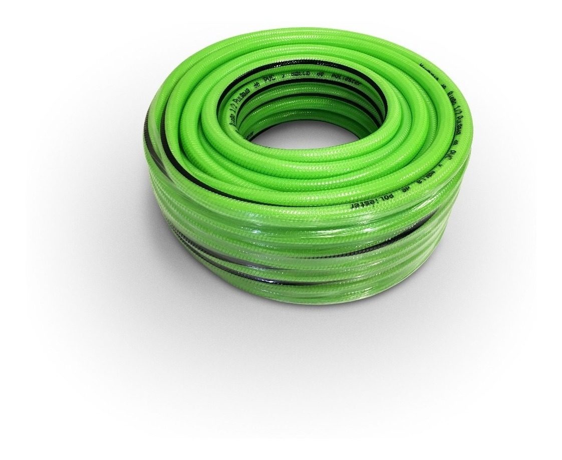 Manguera Riego Reforzada 3/4 Pulgada Pvc Tejida 25 M Kushiro Verde - 1