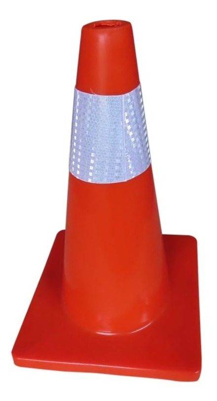 Cono Vial Naranja Flexible Con Banda Reflactaria