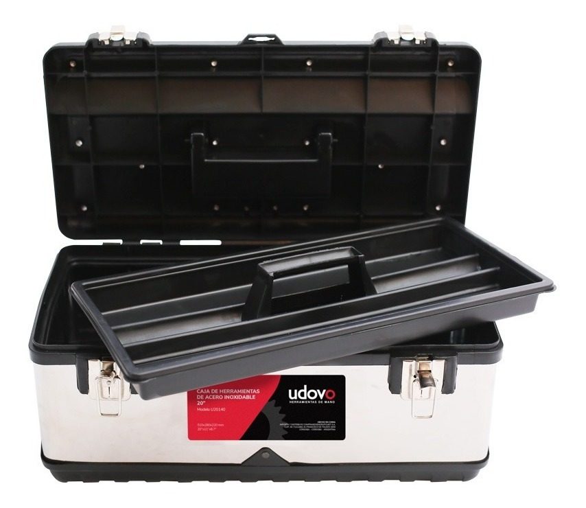 Caja De Herramientas De Acero Inoxidable Con Cierre Metalico Gris - 1