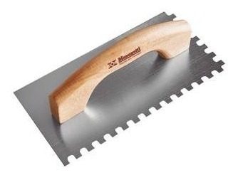 Llana De Acero Dentada Con Mango De Madera 12 X 30 Cm