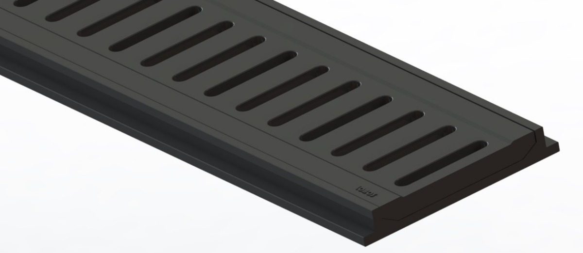 Rejillón Plástico Modular Negro 10 X 50