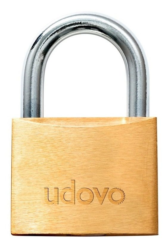 Candado 30 Mm Bronce  Doble Traba  3 Llaves Dorado