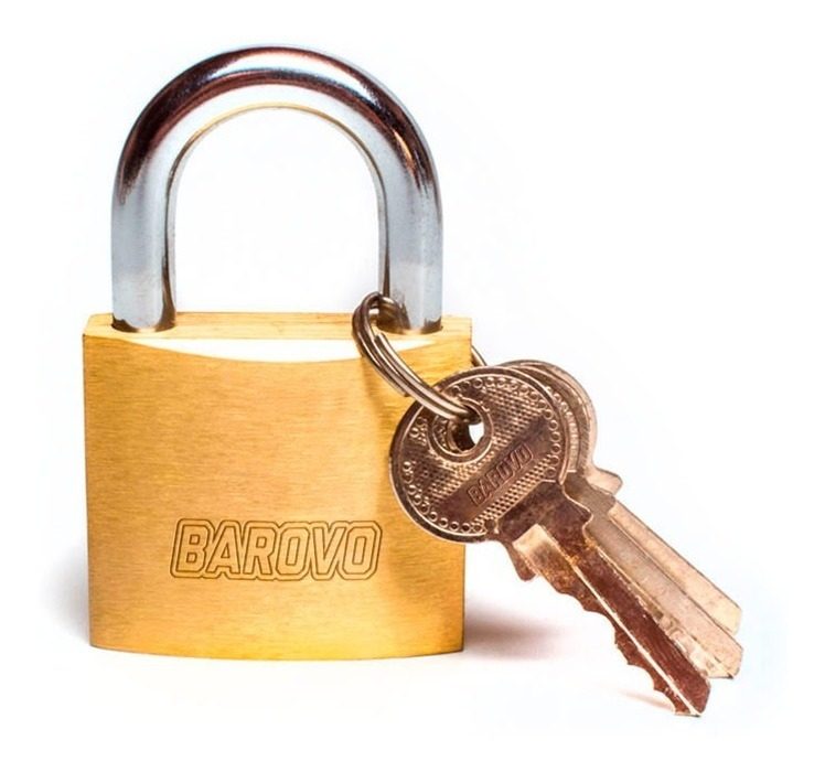 Candado 40 Mm Bronce Traba Simple 3 Llaves Dorado