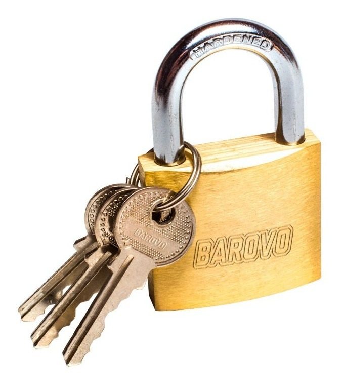 Candado 40 Mm Bronce Traba Simple 3 Llaves Dorado - 2