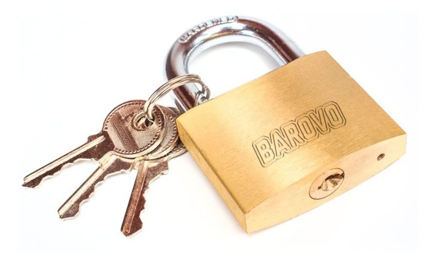 Candado 40 Mm Bronce Traba Simple 3 Llaves Dorado - 3