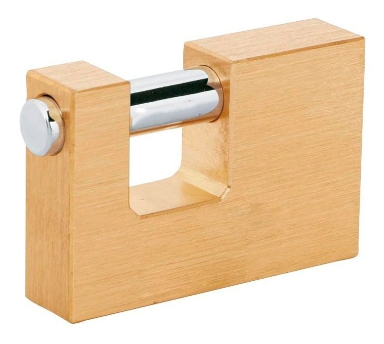 Candado Perno Horizontal 80 Mm 3 Llaves Dorado