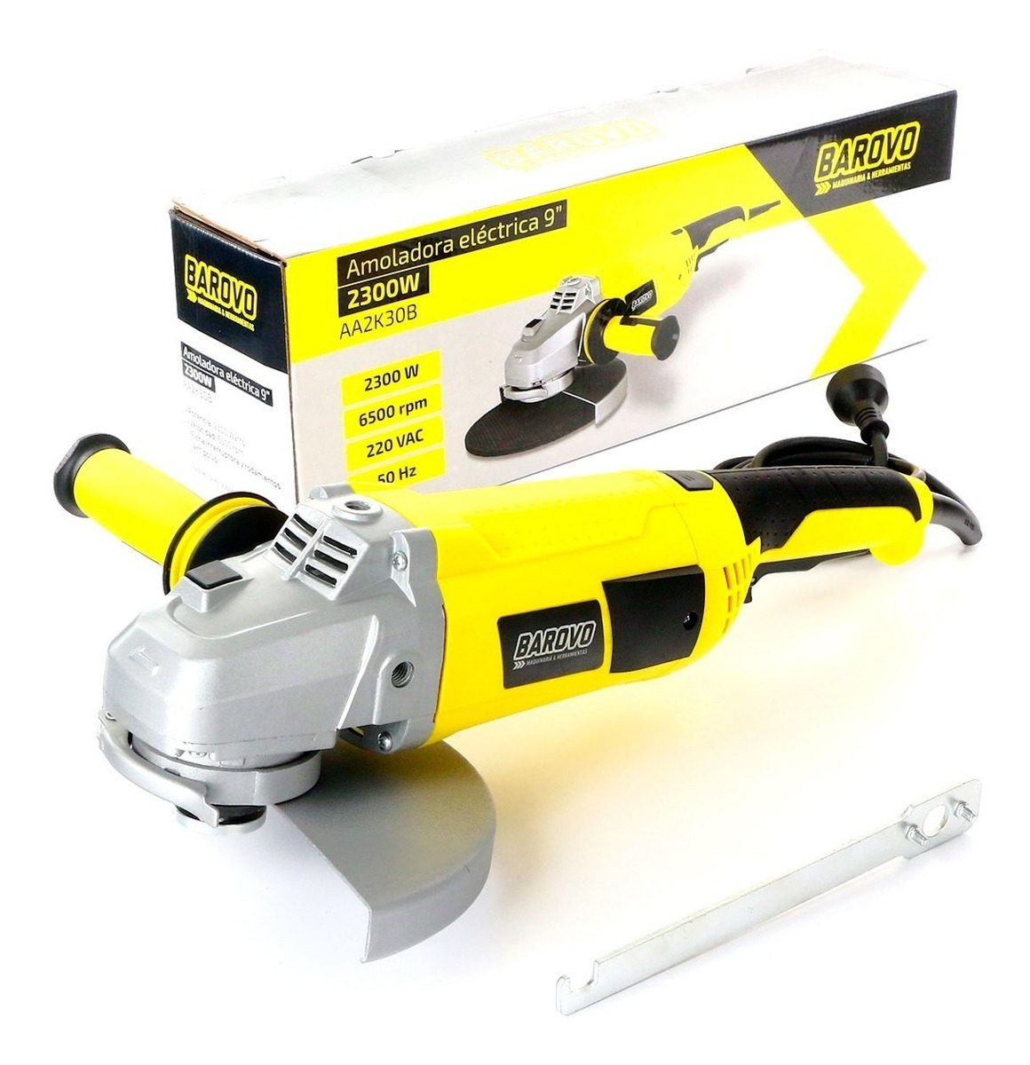 Amoladora Electrica 9   2300 Watts Barovo C/mango Giratorio Amarillo 50hz - 4