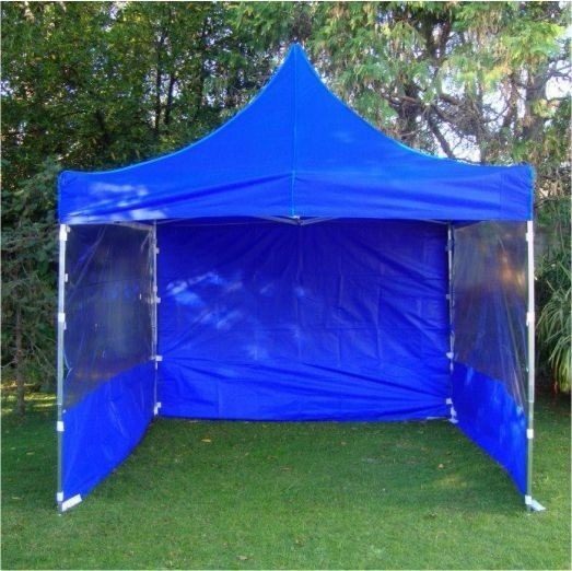 Gazebo Plegable 3x3 Hierro Bolso Techo Y Paredes C/ventana Azul