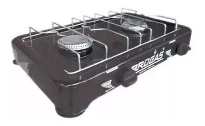 Anafe A Gas Brogas Gas Natural 2 Hornallas Valvula Art-8203 Negro - 1