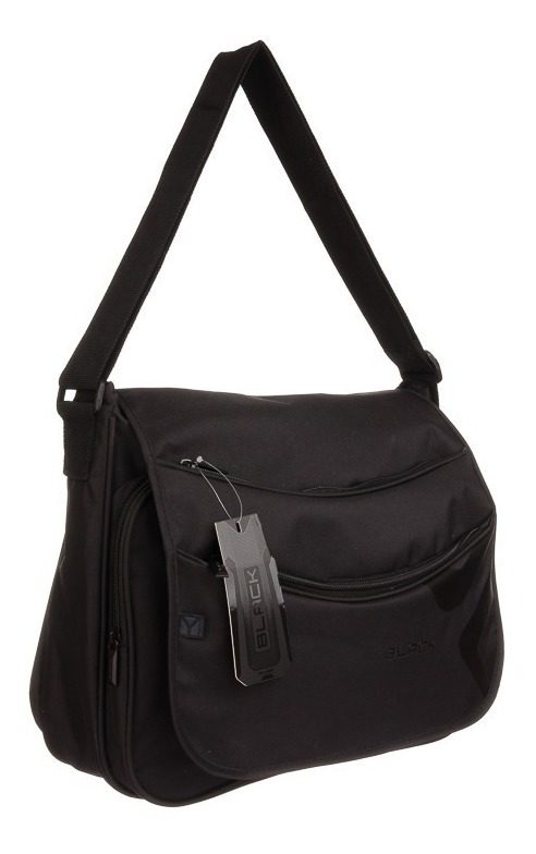 Morral Black Lsyd  Con Solapa Negro Liso - 2