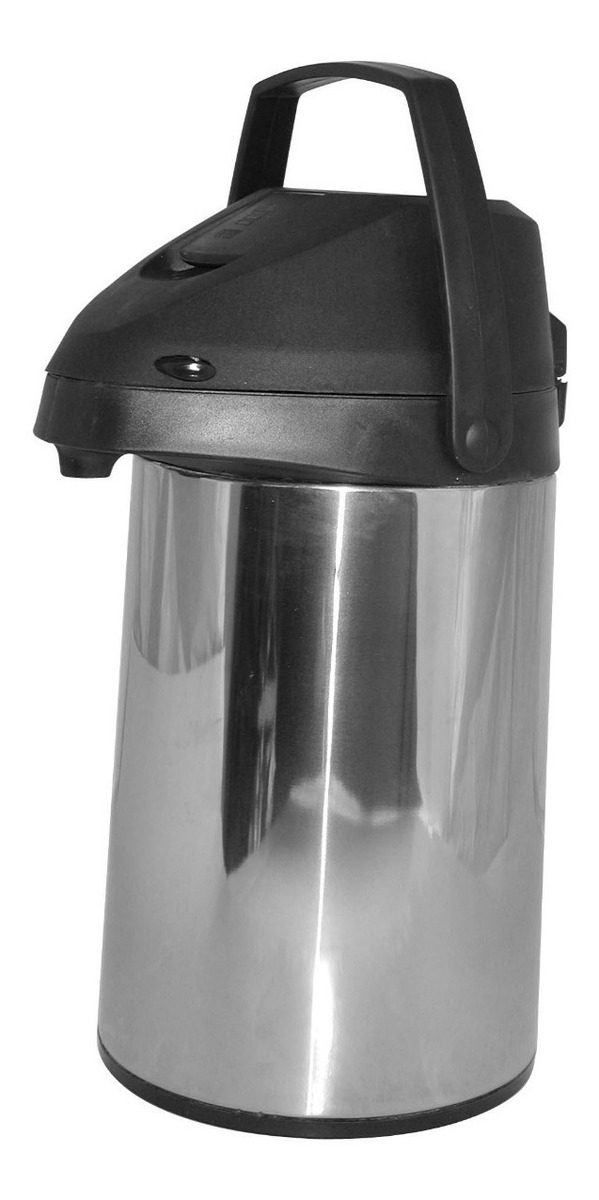 Termo De Agua Con Bomba 2.5l Vidrio + Inoxidable Ext. Negro Negro
