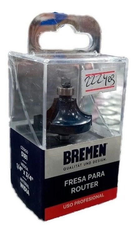 Fresa Para Router (redondea Esquinas) 1/4 X 3/4 Bremen 5181