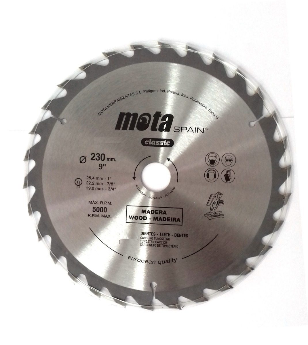 Hoja Sierra Circular Widia P/madera 230mm 30d Sc2330 Mota