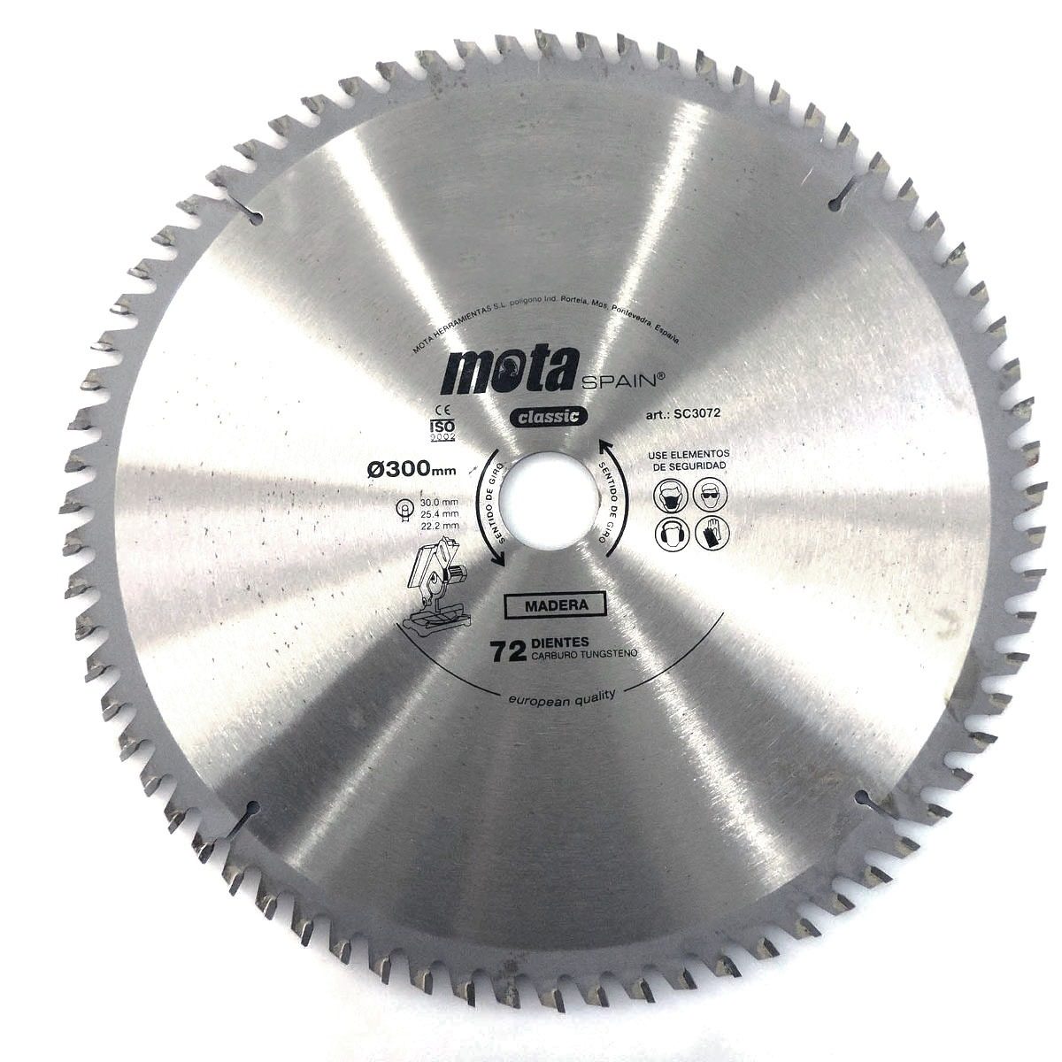 Hoja Sierra Circular Widia P/madera 300mm 72d Sc3072 Mota