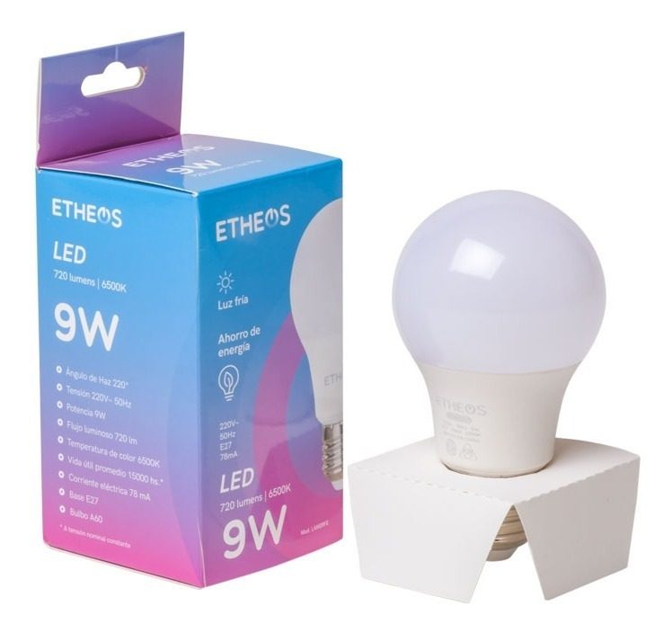 Lámpara Foco Bombilla Led 9 Watts 6500k - Fría Etheos 6500 - 3