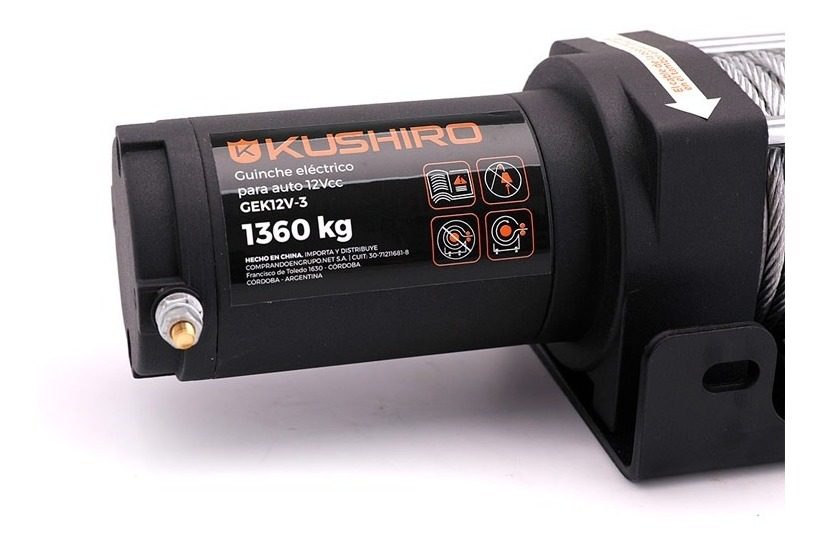 Guinche Malacate Electrico P/auto 12v 1360kg Kushiro - 2