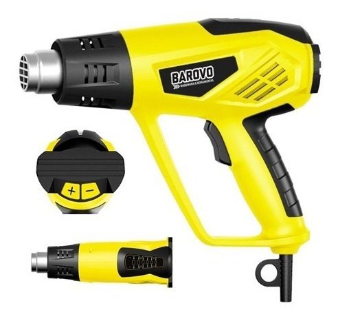 Pistola De Calor Barovo 2000w + Accesorios + Maletin Amarillo
