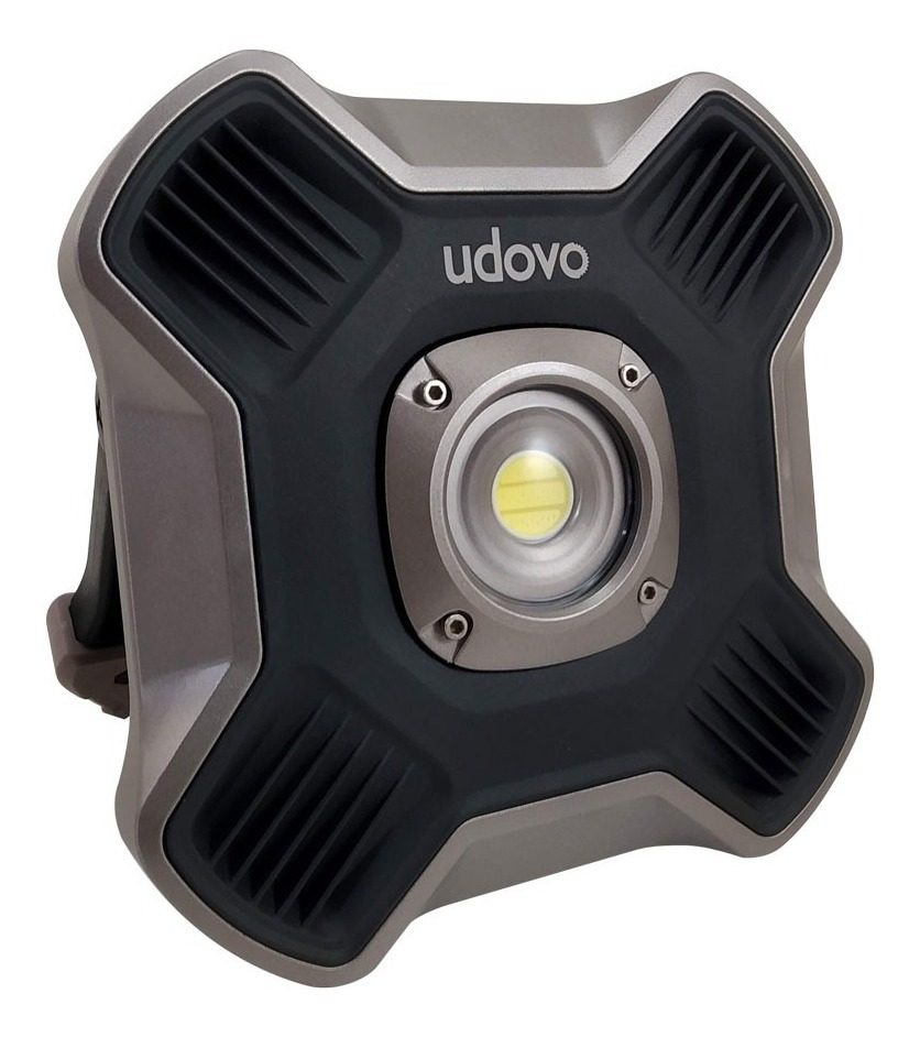 Luz Farol Reflector Portatil De Trabajo 1100 Lumens Fría Recargable Con Power Bank Udovo Gris Blanco Frío