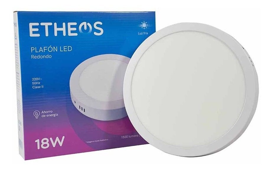 Plafon Led Frio 18w 1500lm Redondo Interior Exterior 225x28m Blanco - 2