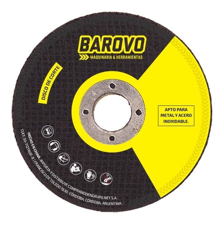 Disco De Corte 180x1,6x22,23 Mm Apto Metal Acero Inox Barovo