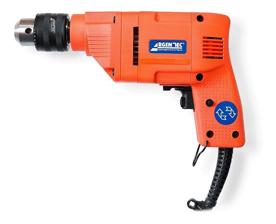 Taladro Electric Industrial 13mm 500w Vel.var.rev Argentec Naranja