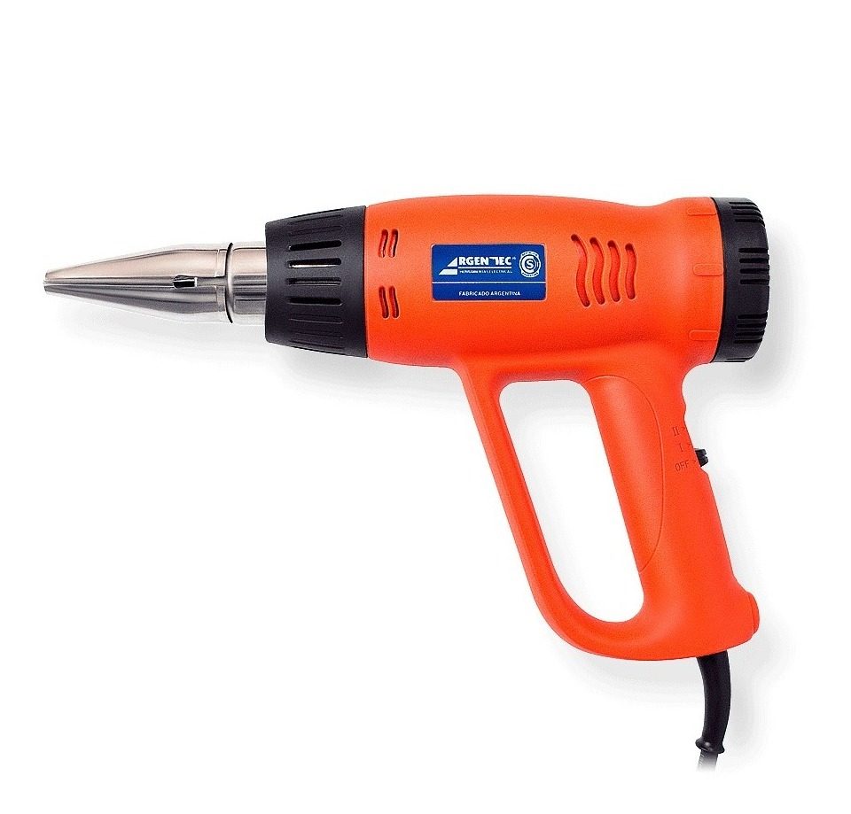 Pistola De Calor Profesional 1800w Tem/vel Variable Argentec Naranja Claro