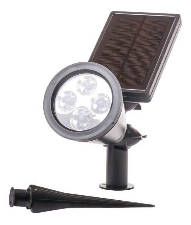 Led Solar Luz Reflector Estaca Parque 6000k Enc. Auto Etheos Negro