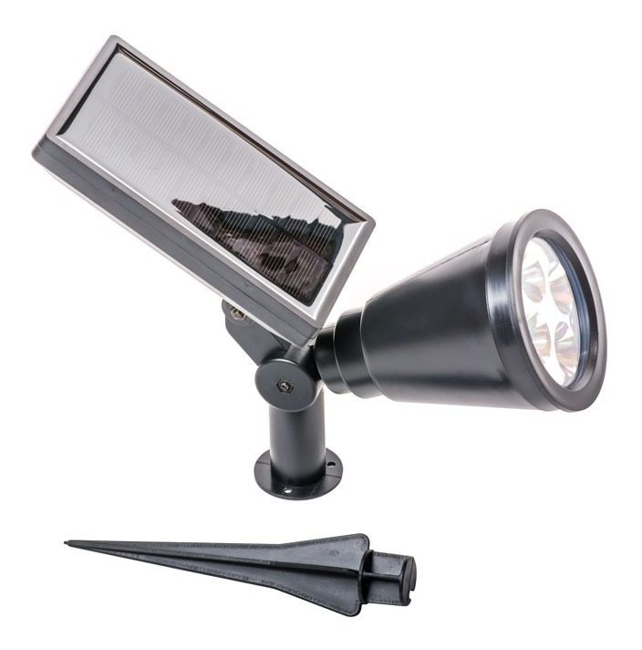 Led Solar Luz Reflector Estaca Parque 6000k Enc. Auto Etheos Negro - 3