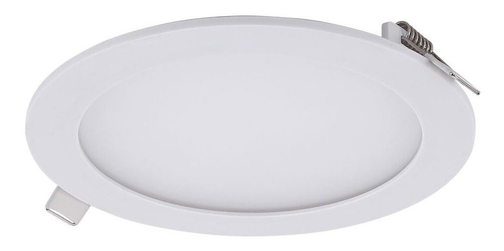 Plafón Led Embutido Redondo 12w - Fria 170x10 Etheos Blanco