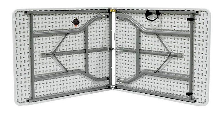 Mesa Plegable Jardín Camping Hdpe Plastic 180x70x74 Kushiro  Blanco - 1