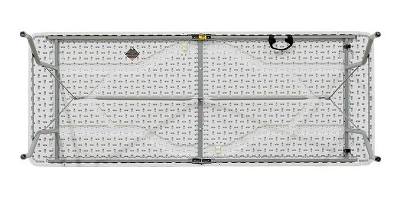 Mesa Plegable Jardín Camping Hdpe Plastic 180x70x74 Kushiro  Blanco - 2