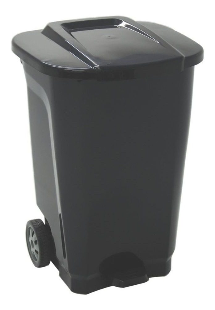 Tacho Basurero C/ Pedal T-force 100l C/ruedas Tramontina Negro