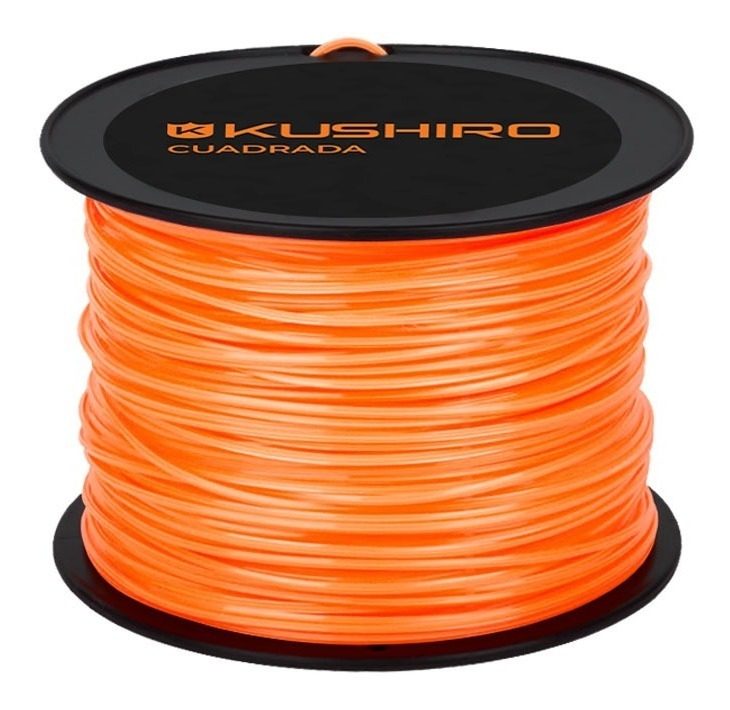 Tanza Desmalezadora 1,5mm Cuadrada Bobina 1k 448mts Kushiro Naranja