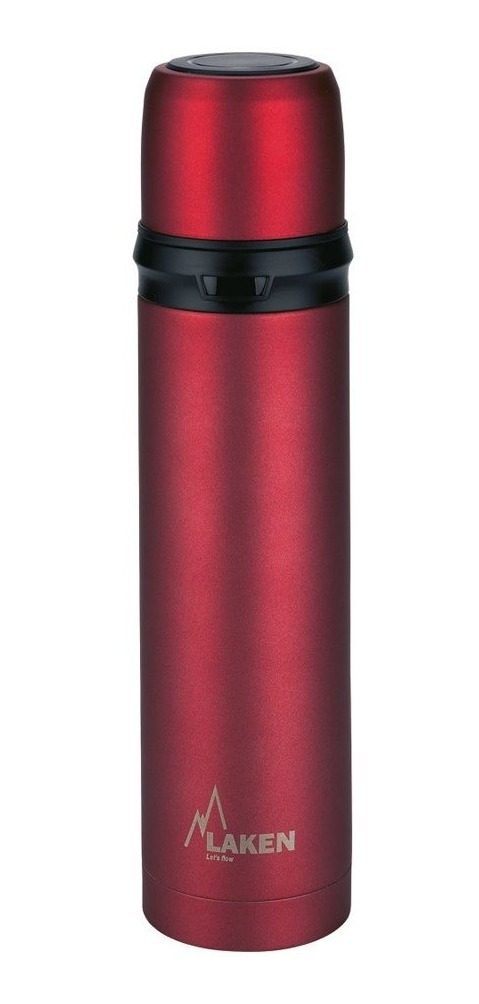 Termo Acero Inoxidable 1l C/tapon Vaso Negro/rojo Laken - 5