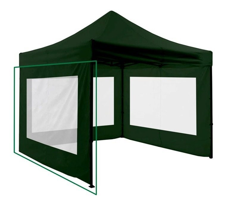 Pared C/ventana Para Gazebo Acero 3x3m Verde 1und Kushiro
