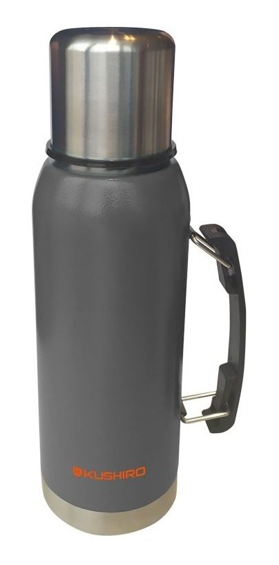 Termo Acero Inoxidable 1l 24hs Con Manija Kushiro Gris Oscuro - 1