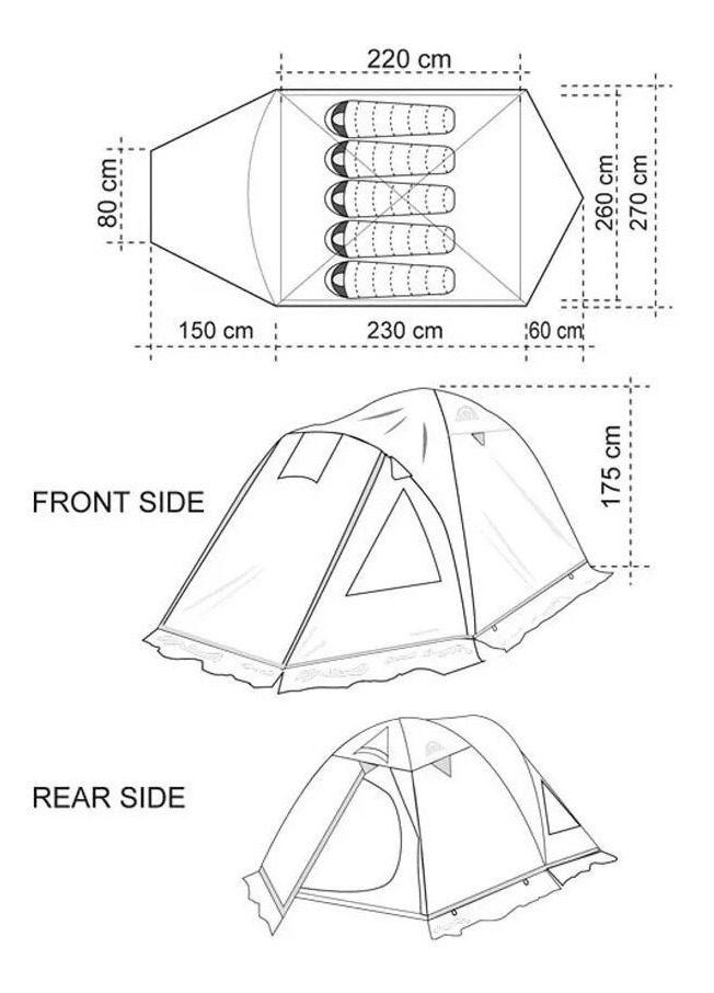 Carpa Familiar Iglu Doite Yosemite 5 Pers.impermeable 3000mm - 1
