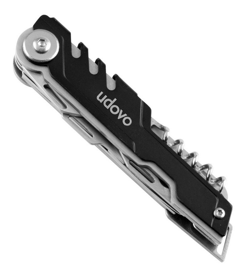 Navaja Multiuso De Bolsillo Inoxidable 9,5cm Udovo - 9 Pieza Negro - 1