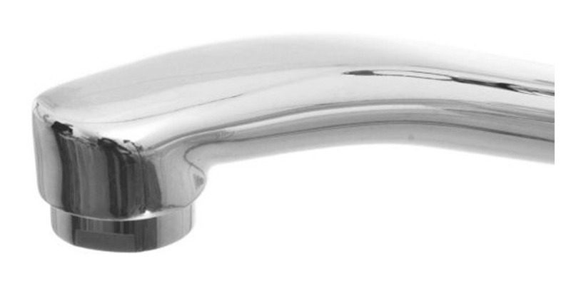 Grifería Monocomando De Cocina - Pico Horizontal Para Pared  Plateado Cromado - 1