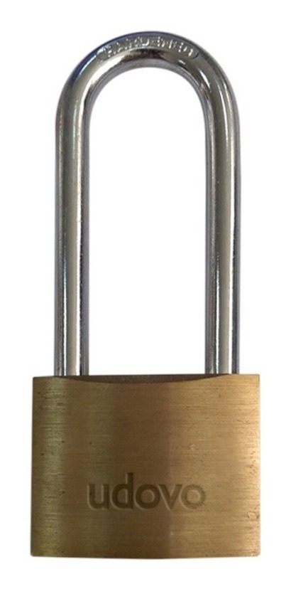 Candado Arco Largo 61mm Cuerpo 50mm Bronceado Reforz. Udovo Dorado