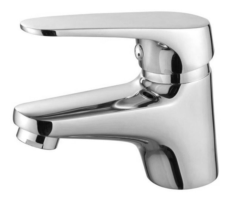 Griferia Monocomando Lavatorio Para Baño Linea Obi Gloa Plateado