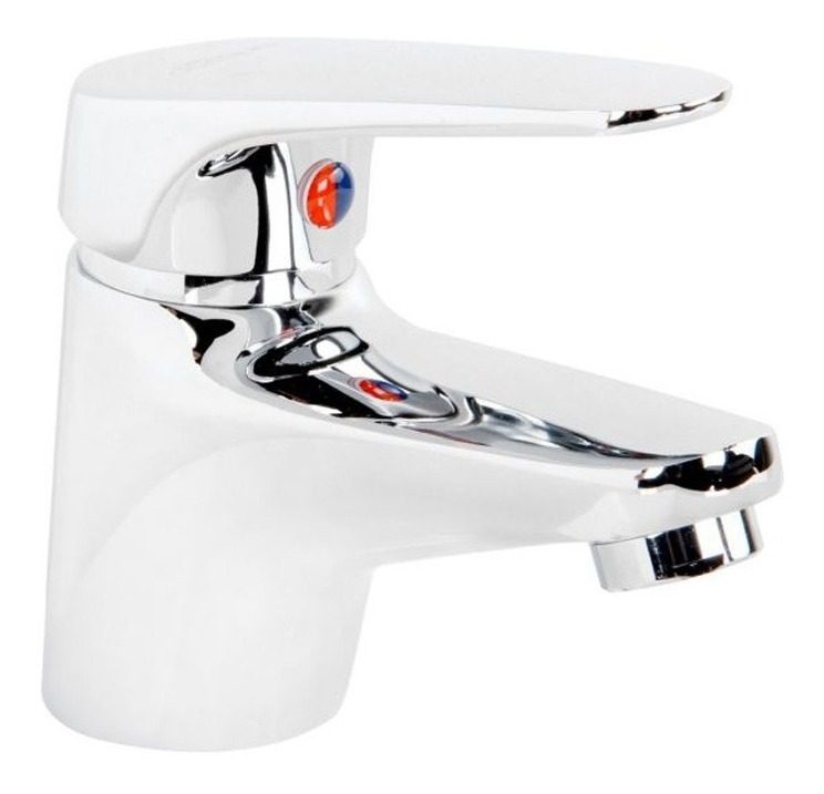 Griferia Monocomando Lavatorio Para Baño Linea Obi Gloa Plateado - 2