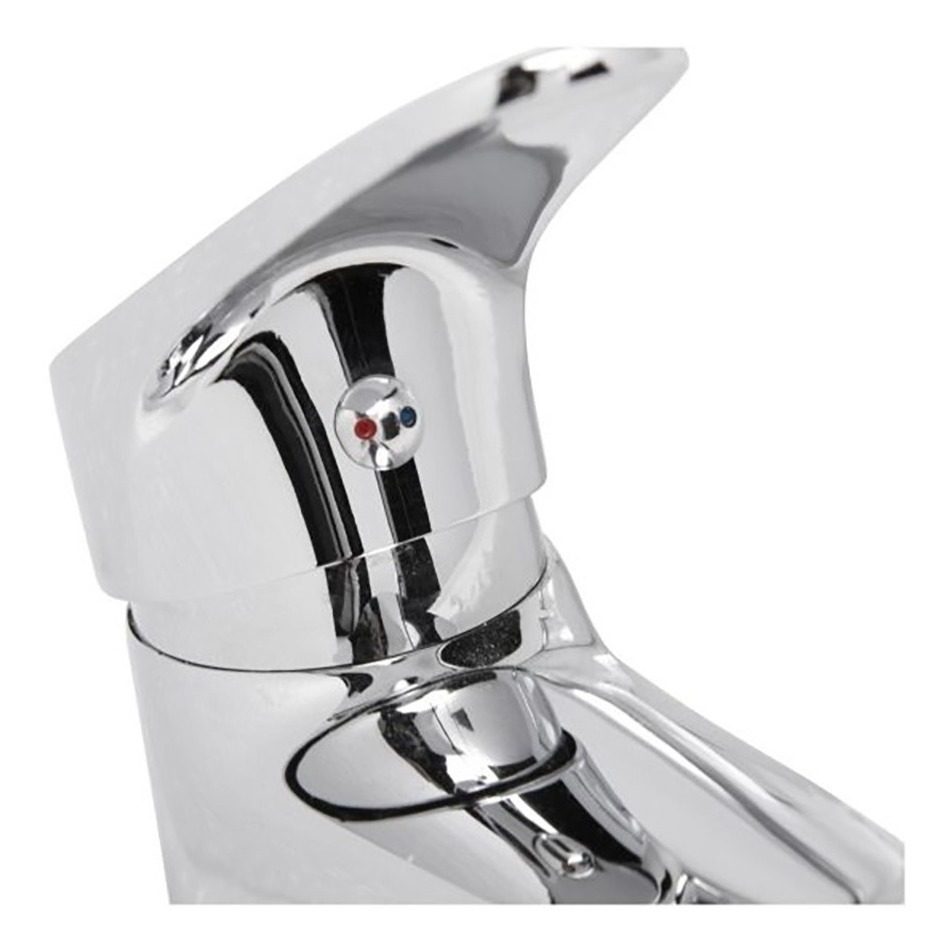 Griferia Monocomando Lavatorio Para Baño Linea Obi Gloa Plateado - 3