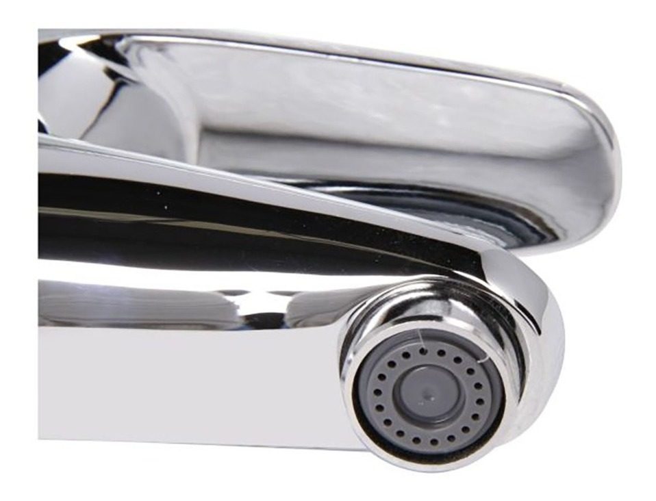 Griferia Monocomando Lavatorio Para Baño Linea Obi Gloa Plateado - 4