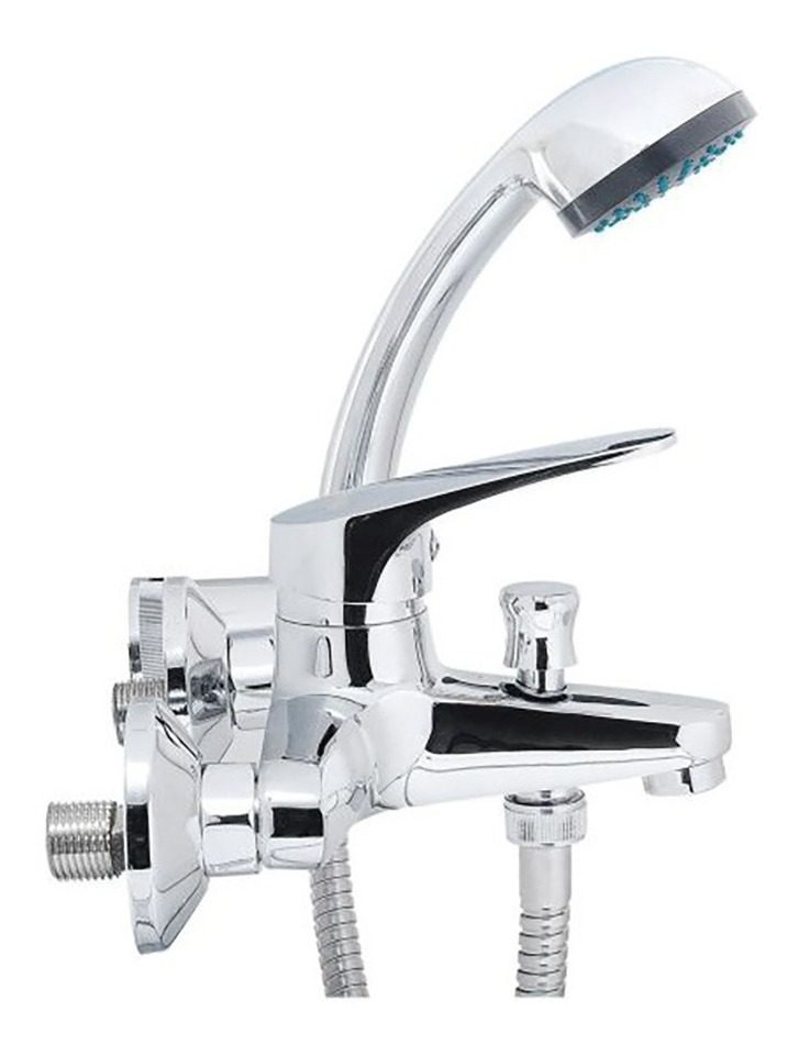 Grifería Monocomando De Bañera Para Baño Linea Obi Gloa Plateado - 2