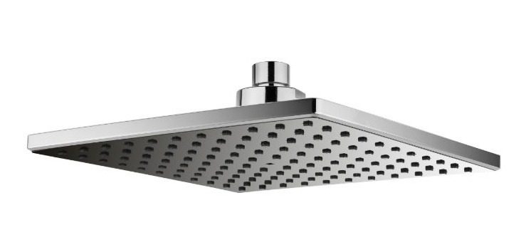 Cabezal De Ducha Abs Sistema Anticalcareo 20cm Cuadrado Gloa Plateado