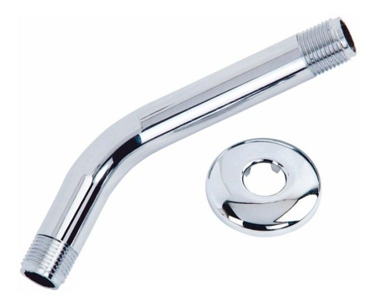 Brazo De Abs Cromado Para Ducha 20cm Conexion 1/2 Gloa Plateado - 1