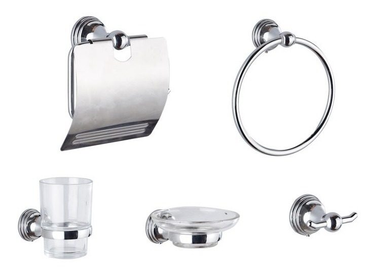 Set Accesorios Metálicos Para Baño 5 Piezas Gloa
