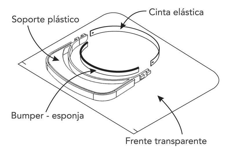 Máscara Protección Facial Pp Reutilizable C/banda Elastica Amarillo - 2